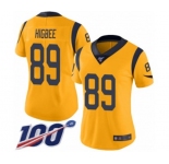 Women's Los Angeles Rams #89 Tyler Higbee Limited Gold Rush Vapor Untouchable 100th Season Football Jersey