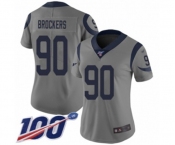Women's Los Angeles Rams #90 Michael Brockers Limited Gray Inverted Legend 100th Season Football Jersey