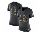 Women's Nike Los Angeles Rams #12 Joe Namath Limited Black 2016 Salute to Service NFL Jersey