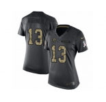 Women's Nike Los Angeles Rams #13 Kurt Warner Limited Black 2016 Salute to Service NFL Jersey