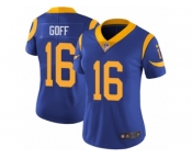 Women's Nike Los Angeles Rams #16 Jared Goff Vapor Untouchable Limited Royal Blue Alternate NFL Jersey