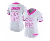 Women's Nike Los Angeles Rams #22 Trumaine Johnson Limited White Pink Rush Fashion NFL Jersey