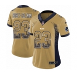 Women's Nike Los Angeles Rams #23 Nickell Robey-Coleman Limited Gold Rush Drift Fashion NFL Jersey