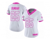 Women's Nike Los Angeles Rams #25 Lance Dunbar Limited White Pink Rush Fashion NFL Jersey