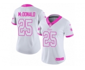 Women's Nike Los Angeles Rams #25 T.J. McDonald Limited White Pink Rush Fashion NFL Jersey