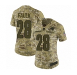 Women's Nike Los Angeles Rams #28 Marshall Faulk Limited Camo 2018 Salute to Service NFL Jersey
