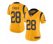 Women's Nike Los Angeles Rams #28 Marshall Faulk Limited Gold Rush NFL Jersey