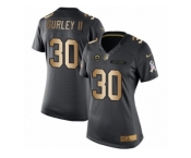Women's Nike Los Angeles Rams #30 Todd Gurley Limited Black Gold Salute to Service NFL Jersey