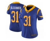 Women's Nike Los Angeles Rams #31 Mo Alexander Vapor Untouchable Limited Royal Blue Alternate NFL Jersey