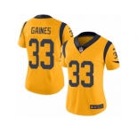 Women's Nike Los Angeles Rams #33 E.J. Gaines Limited Gold Rush NFL Jersey
