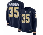 Women's Nike Los Angeles Rams #35 C.J. Anderson Limited Navy Blue Therma Long Sleeve NFL Jersey
