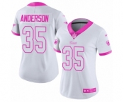 Women's Nike Los Angeles Rams #35 C.J. Anderson Limited White Pink Rush Fashion NFL Jersey