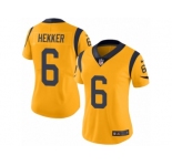Women's Nike Los Angeles Rams #6 Johnny Hekker Limited Gold Rush NFL Jersey
