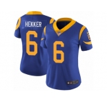 Women's Nike Los Angeles Rams #6 Johnny Hekker Vapor Untouchable Limited Royal Blue Alternate NFL Jersey