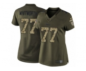 Women's Nike Los Angeles Rams #77 Andrew Whitworth Limited Green Salute to Service NFL Jersey