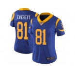Women's Nike Los Angeles Rams #81 Gerald Everett Vapor Untouchable Limited Royal Blue Alternate NFL Jersey