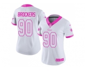Women's Nike Los Angeles Rams #90 Michael Brockers White Pink Stitched NFL Limited Rush Fashion Jersey
