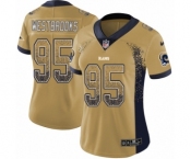 Women's Nike Los Angeles Rams #95 Ethan Westbrooks Limited Gold Rush Drift Fashion NFL Jersey