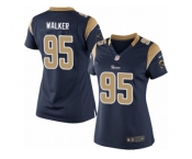 Women's Nike Los Angeles Rams #95 Tyrunn Walker Limited Navy Blue Team Color NFL Jersey