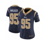 Women's Nike Los Angeles Rams #95 Tyrunn Walker Vapor Untouchable Limited Navy Blue Team Color NFL Jersey