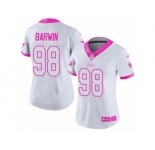 Women's Nike Los Angeles Rams #98 Connor Barwin Limited White Pink Rush Fashion NFL Jersey