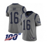 Youth Los Angeles Rams #16 Jared Goff Limited Gray Inverted Legend 100th Season Football Jersey