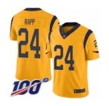 Youth Los Angeles Rams #24 Taylor Rapp Limited Gold Rush Vapor Untouchable 100th Season Football Jersey