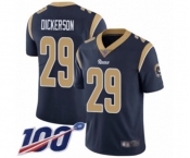 Youth Los Angeles Rams #29 Eric Dickerson Navy Blue Team Color Vapor Untouchable Limited Player 100th Season Football Jersey