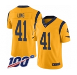 Youth Los Angeles Rams #41 David Long Limited Gold Rush Vapor Untouchable 100th Season Football Jersey