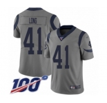 Youth Los Angeles Rams #41 David Long Limited Gray Inverted Legend 100th Season Football Jersey