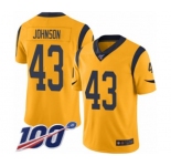 Youth Los Angeles Rams #43 John Johnson Limited Gold Rush Vapor Untouchable 100th Season Football Jersey