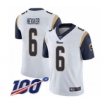 Youth Los Angeles Rams #6 Johnny Hekker White Vapor Untouchable Limited Player 100th Season Football Jersey