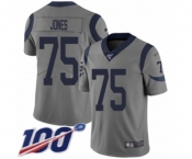 Youth Los Angeles Rams #75 Deacon Jones Limited Gray Inverted Legend 100th Season Football Jersey