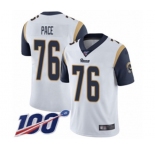 Youth Los Angeles Rams #76 Orlando Pace White Vapor Untouchable Limited Player 100th Season Football Jersey