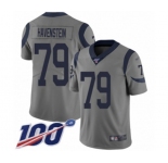 Youth Los Angeles Rams #79 Rob Havenstein Limited Gray Inverted Legend 100th Season Football Jersey