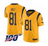 Youth Los Angeles Rams #81 Torry Holt Limited Gold Rush Vapor Untouchable 100th Season Football Jersey