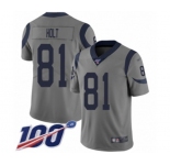 Youth Los Angeles Rams #81 Torry Holt Limited Gray Inverted Legend 100th Season Football Jersey