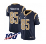 Youth Los Angeles Rams #85 Jack Youngblood Navy Blue Team Color Vapor Untouchable Limited Player 100th Season Football Jersey