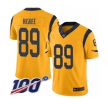 Youth Los Angeles Rams #89 Tyler Higbee Limited Gold Rush Vapor Untouchable 100th Season Football Jersey