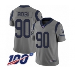 Youth Los Angeles Rams #90 Michael Brockers Limited Gray Inverted Legend 100th Season Football Jersey