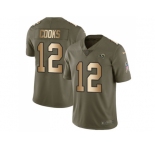 Youth Nike Los Angeles Rams #12 Brandin Cooks Olive Gold Stitched NFL Limited 2017 Salute to Service Jersey