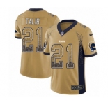 Youth Nike Los Angeles Rams #21 Aqib Talib Limited Gold Rush Drift Fashion NFL Jersey