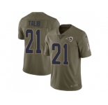 Youth Nike Los Angeles Rams #21 Aqib Talib Olive Stitched NFL Limited 2017 Salute to Service Jersey