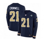 Youth Nike Los Angeles Rams #21 Nolan Cromwell Limited Navy Blue Therma Long Sleeve NFL Jersey