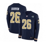 Youth Nike Los Angeles Rams #26 Mark Barron Limited Navy Blue Therma Long Sleeve NFL Jersey