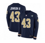 Youth Nike Los Angeles Rams #43 John Johnson Limited Navy Blue Therma Long Sleeve NFL Jersey