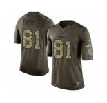 Youth Nike Los Angeles Rams #81 Gerald Everett Limited Green Salute to Service NFL Jersey