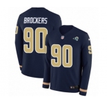 Youth Nike Los Angeles Rams #90 Michael Brockers Limited Navy Blue Therma Long Sleeve NFL Jersey