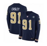Youth Nike Los Angeles Rams #91 Dominique Easley Limited Navy Blue Therma Long Sleeve NFL Jersey