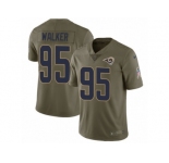 Youth Nike Los Angeles Rams #95 Tyrunn Walker Limited Olive 2017 Salute to Service NFL Jersey